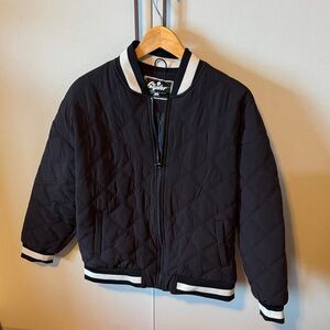 Rothco Black Quilted Jacket with White Trim